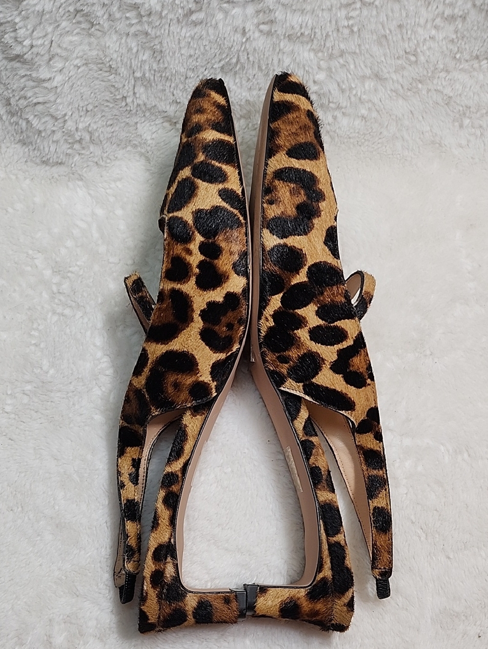 J.Crew Layla slingback Mary Jane heels in leopard calf hair 10 - Picture 8 of 16